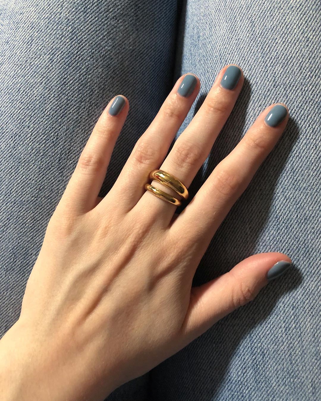 Instagram Nail Inspiration With Denim Blue Nail Polish