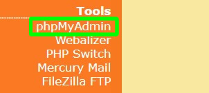 accessing phpmyadmin under xampp's tools via web browser