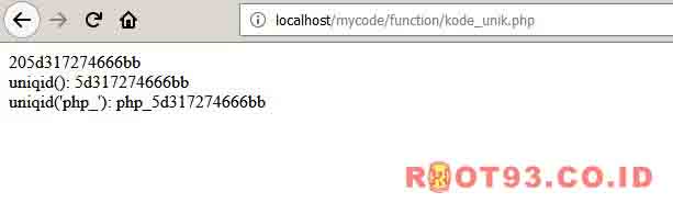 Membuat Kode Unik Menggunakan uniqid PHP - root93
