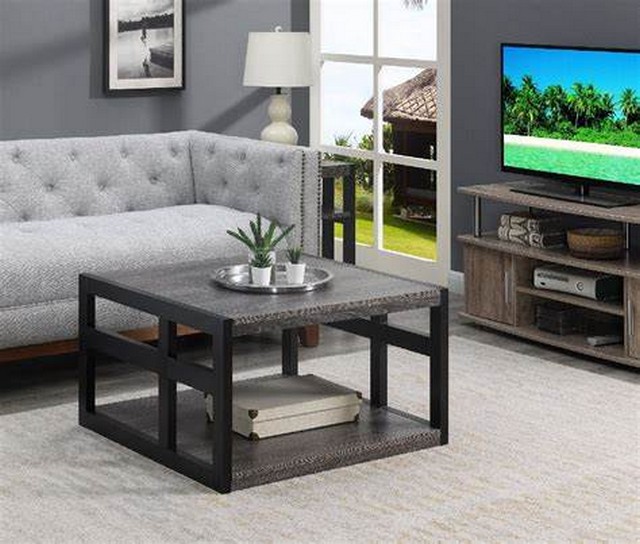 Square gray coffee table