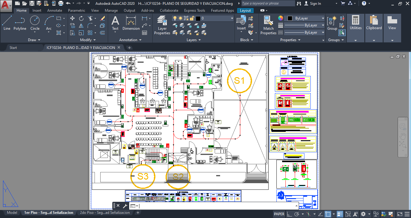 Plano de Seguridad y Evacuación (DWG)