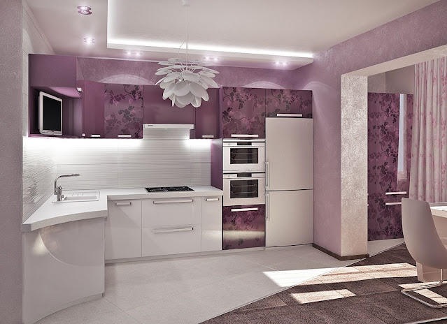 light purple kitchen walls