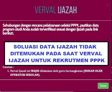 Solusi data Ijazah tidak ditemukan ketika Verval Ijazah di Info GTK