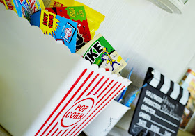 popcorn and candy, movie night, outdoor summer movies