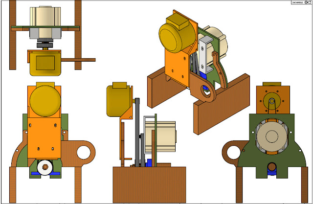 CAD drawings of electric motor mounting brackets for eTractor conversion