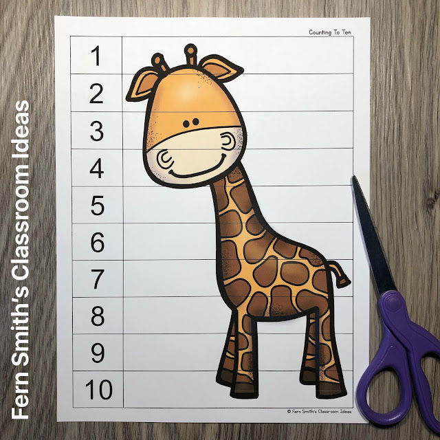 Click Here to Download this FREE Giraffe Numbers Counting Puzzles Resource for Your Classroom Today!