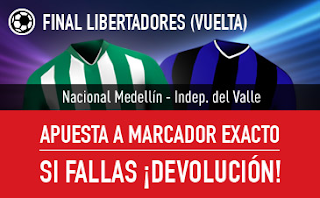 sportium bono 25 euros devolucion Nacional de Medellín vs Indep. del Valle copa libertadores 28 julio