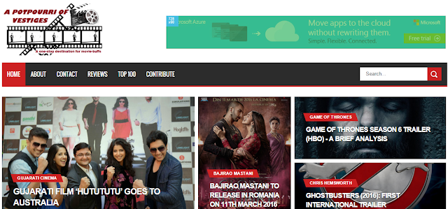 A Potpourri of Vestiges, Web Screenshot, A movie source for film enthusiasts