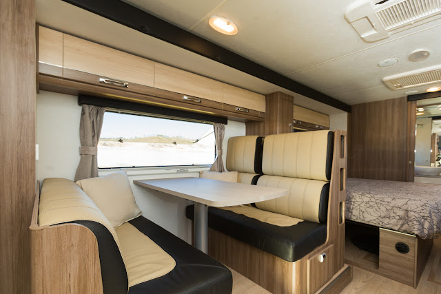 Inside a C class motorhome