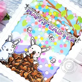 Sunny Studio Stamps: Chubby Bunny Fancy Frame Dies Easter Themed Shaker Card by Ana Anderson