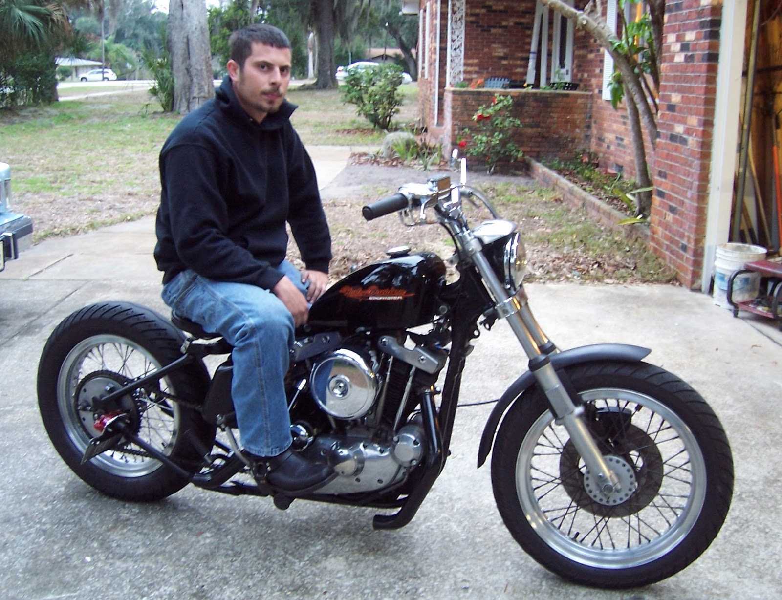 harley sportster chopper  done here is an updated on the 77 harley sportster ironhead project