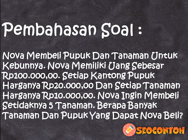 kiki adalah panitia perayaan hari kemerdekaan, sistem pertidaksamaan yang sesuai dengan daerah arsiran adalah, apakah bonar bisa mendapatkan uang yang dibutuhkan jika bekerja selam, Bonar memiliki dua pekerjaan paruh waktu Untuk mengantar barang Bonar dibayar Rp15.000,00 per jam, Berikan contoh banyaknya sabun mandi dan sabun cuci masing-masing yang dijual sehingga pendapatan mereka lebih dari pengeluaran, Karena khawatir telurnya pecah di perjalanan Bu Dini tidak mau membawa lebih dari 6 kg telur, Apakah Bonar bisa mendapatkan uang yang dibutuhkan jika bekerja selama 9 jam, Apakah Bonar bisa mendapatkan uang yang dia butuhkan dengan bekerja mengantar barang selama 4 jam