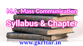 Syllabus And Chapter Of M.A. Mass Communication JMC 