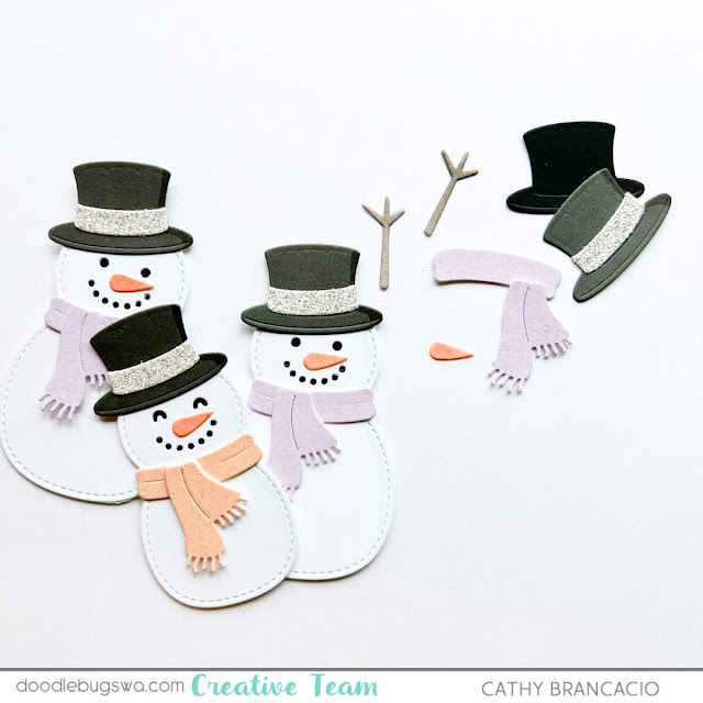 Christmas Gift Tags using the Build a Snowman die from Lawn Fawn
