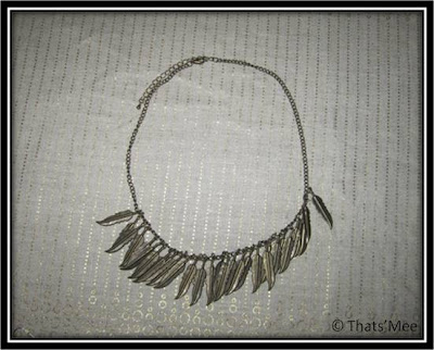 collier plumes laiton