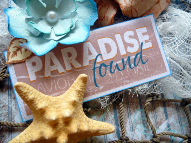 Paradise Found Beach Themed Embellishment Cluster with Flowers and Star Fish by Dana Tatar for Quick Quotes