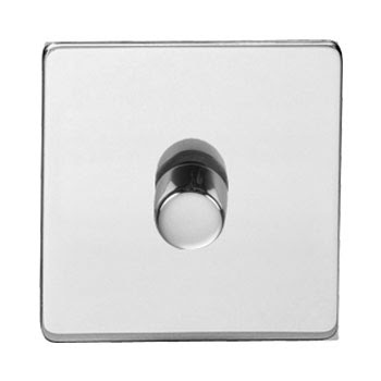 Heritage Brass Screwless range - Studio Range screwless 2 Way Push On/Off Dimmer Switch