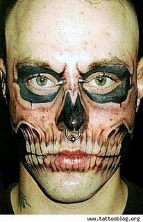 Monster Style Tattoo on Face