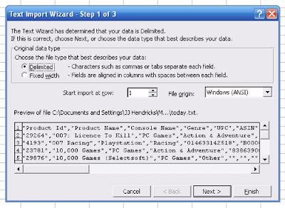 Excel Text Import Wizard