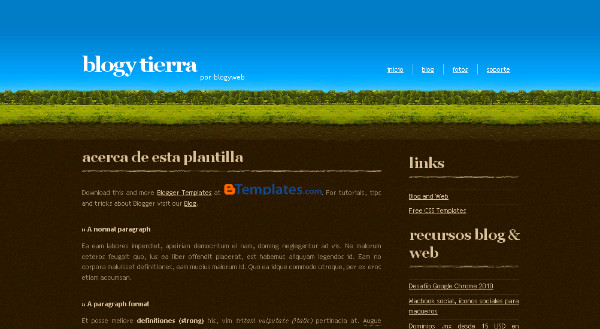 Nature Theme Blogspot Template