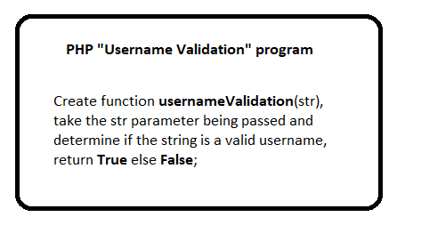 PHP Username Validation program