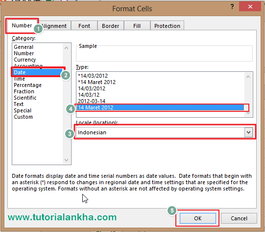 Mengatur Date atau Tanggal di Excel