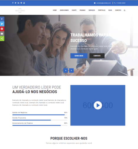 Site adaptável a vários setores