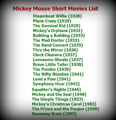 Mickey Mouse Short Movies List