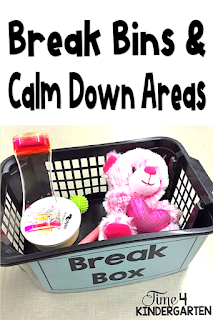 create a break bin or calm down area in your classroom to help avoid meltdowns before they occur.