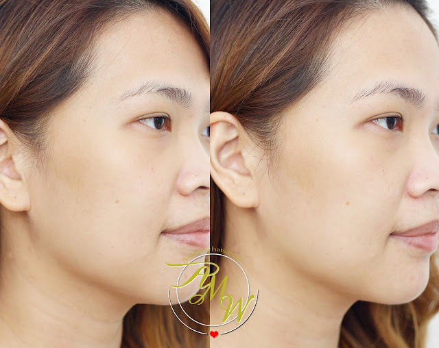 before and after photo of using The Body Shop Drops Of Light™ Pure Healthy Brightening Serum 
