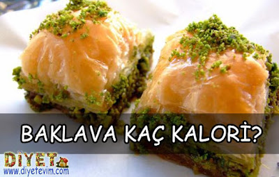 baklavanın kalorisi ve besin değeri