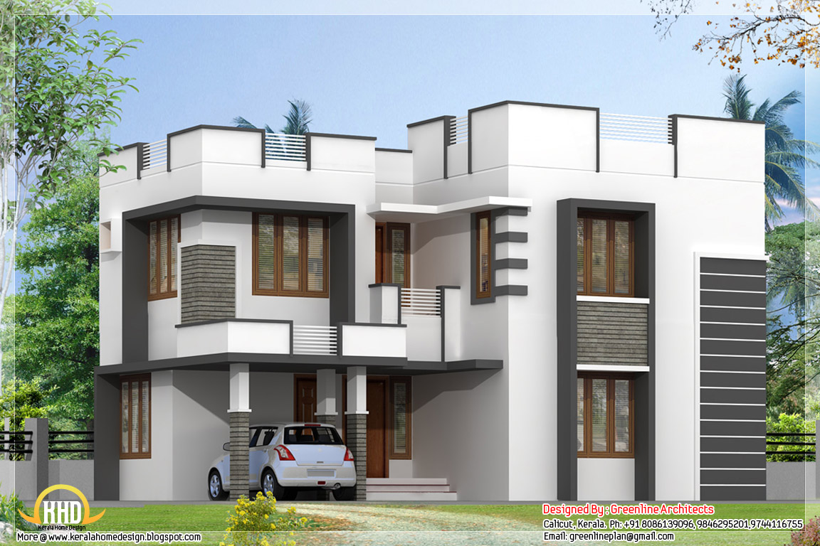  Simple  modern home  design  with 3 bedroom Kerala House  