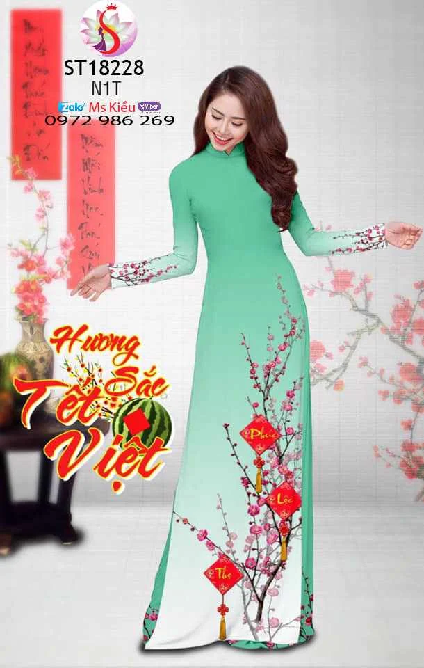 ÁO DÀI ĐẸP 2018 - DESIGN ÁO DÀI HOA ĐÀO TẾT