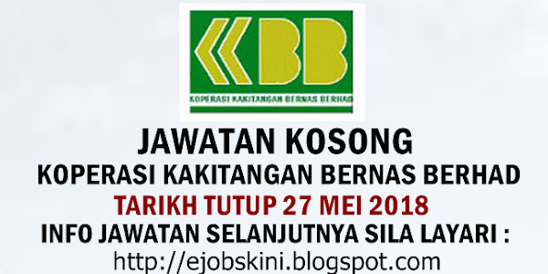 Jawatan Kosong Koperasi Kakitangan Bernas Berhad - 27 Mei 2018