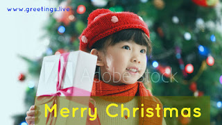 Cute china girl with Christmas gifts