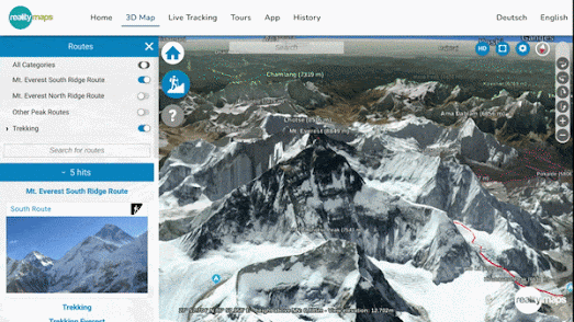 Maps Mania: Climb Mount Everest in 3D