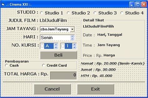 Program Visual Basic: Membuat Aplikasi Pembelian Tiket 