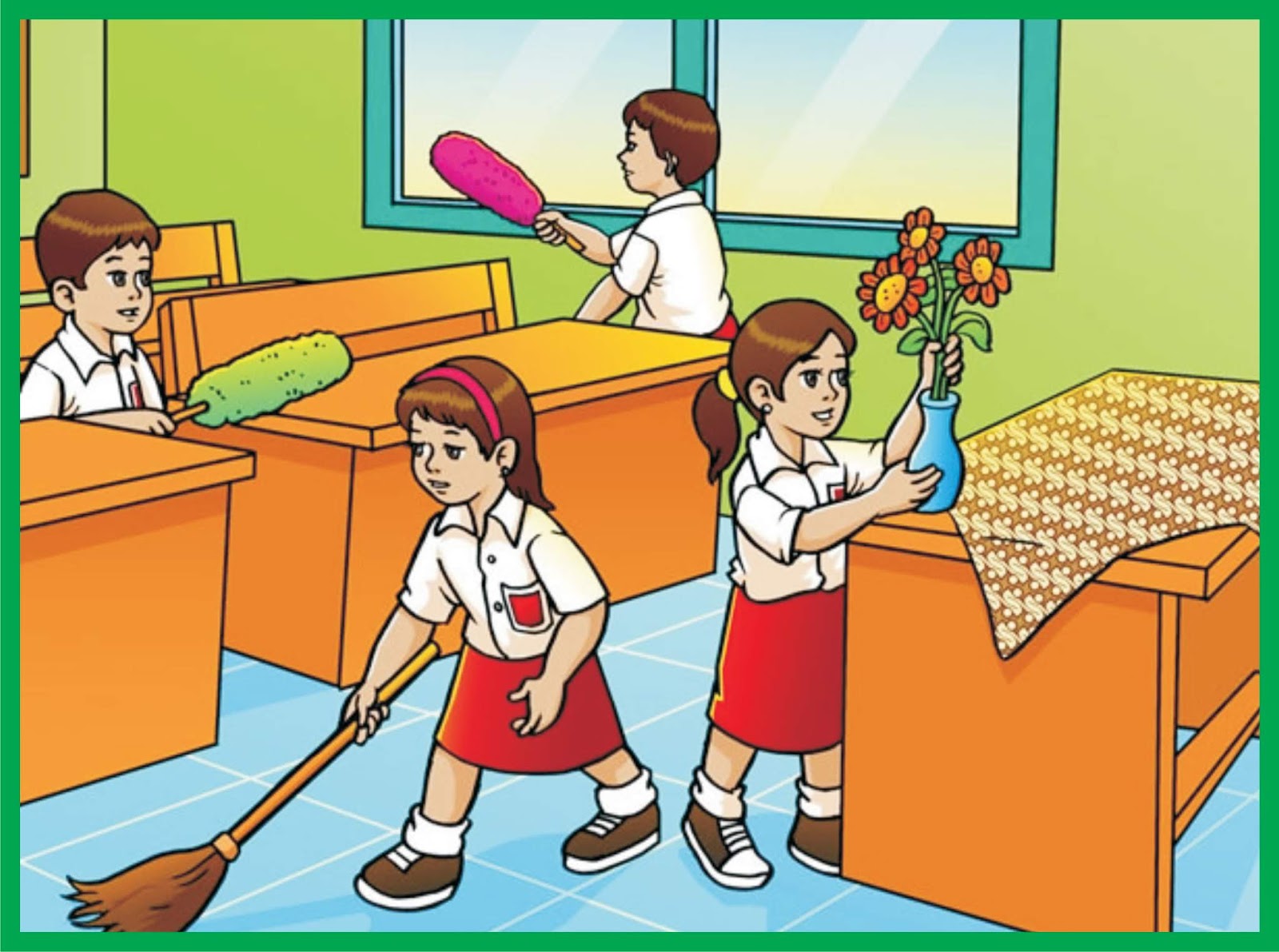 Musyawarahkan Cara Menjaga Kebersihan  di Lingkungan  Kelas 