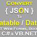 Convert JSON to Datatable or Dataset in C#