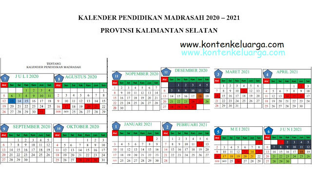 Download Kalender Pendidikan 2020/2021 untuk Madrasah Prov Kalimantan Selatan