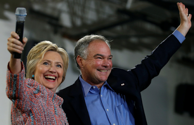 Hillary Clinton, Tim Kaine first official appearance