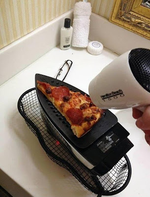 Funny way of cooking pizza