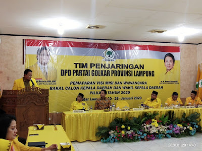 Ketua Golkar Lampung Buka Pemaparan Visi dan Misi Bacalon Kepala Daerah Tahun 2020