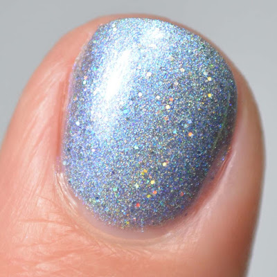 holographic blue nail polish swatch