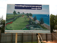 Sign with redition of future Otres Beach Sihanoukville