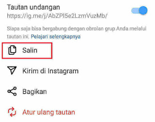 5. Cara Salin Link Grup Chat Instagram di Android