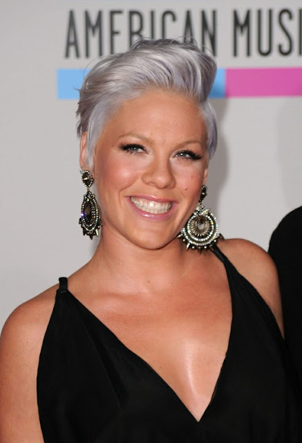 Pink looking stunning with Shiny Gray hair