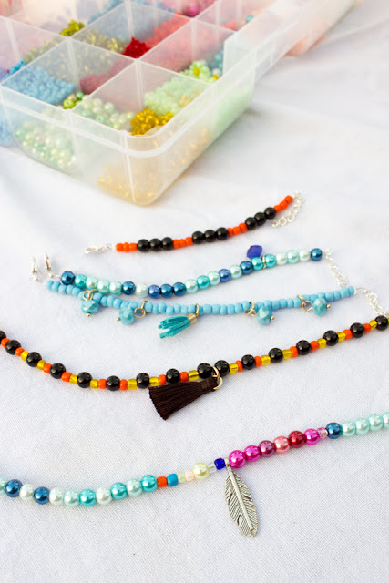 How to make necklaces and bracelets with kids using Dragonfly Designs DIY Jewelry making kits