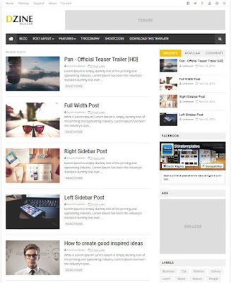 Dzine Adsense Responsive Blogger Templates Without Footer Credit