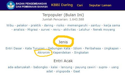 mencari akronim di kbbi